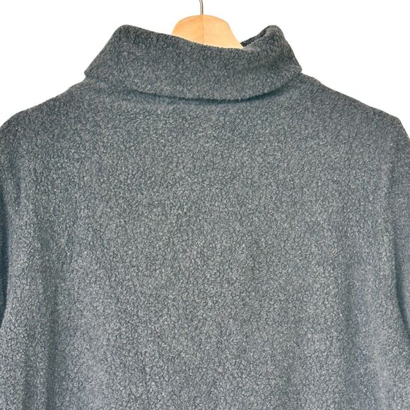 Eileen Fisher M turtleneck gray cotton blend Fleece sweater - Picture 7 of 8